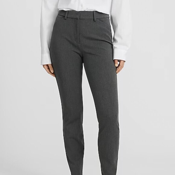 NWT Express Womens Editor High Waisted Skinny Pant Size 0 Heather Grey - Picture 2 of 3